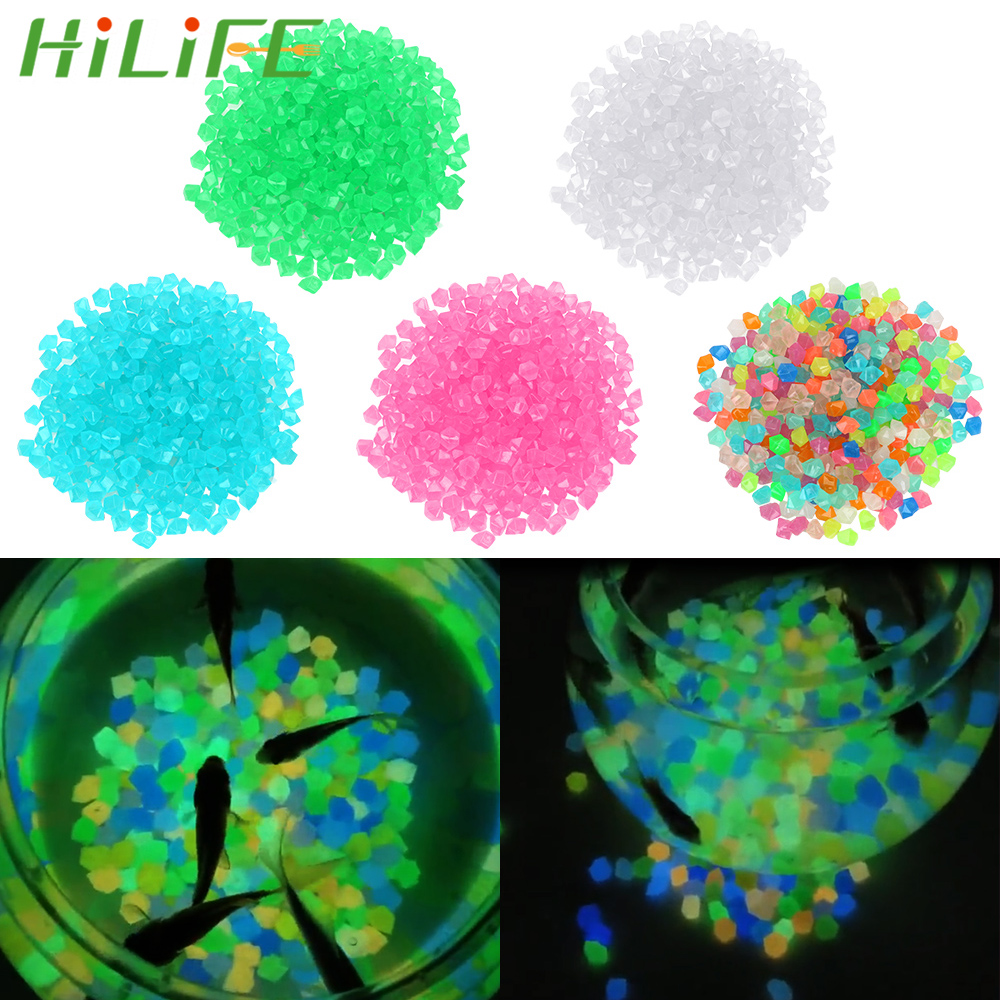HILIFE Resin Glowing Pebbles Gravel Luminous Stone 200-300 Piece/Pack Artificial Cobblestone 14mm Garden Decoration