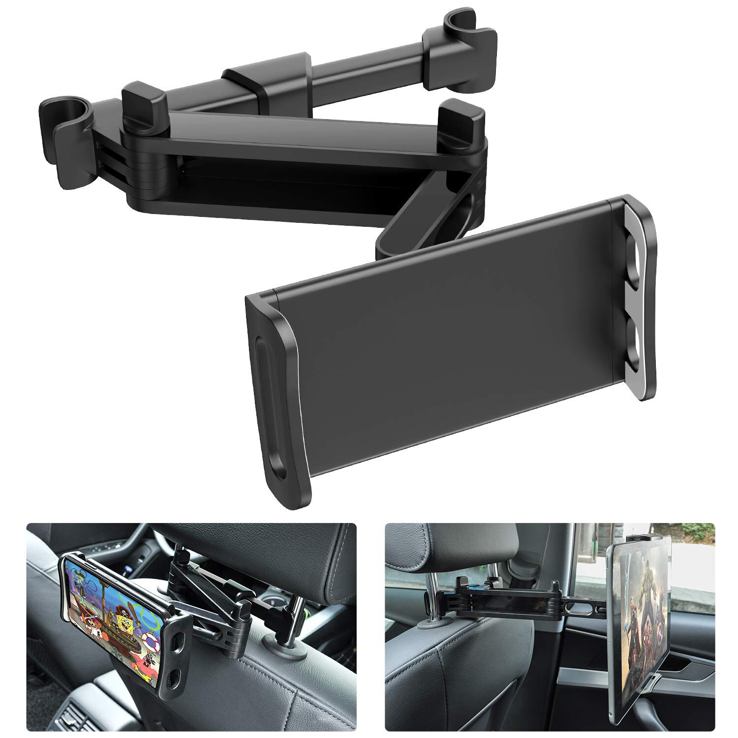 Eafc Telescopische Auto Achter Kussen Telefoon Houder Tablet Auto Stand Rear Seat Hoofdsteun Montagebeugel Voor Telefoon Tablet 4-11 Inch