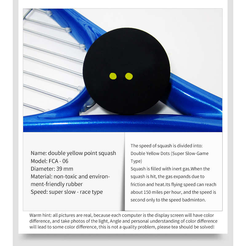 Konkurranse squash holdbar squashball to gule prikker lavhastighet offisielle sporter gummiballer spiller trening sport