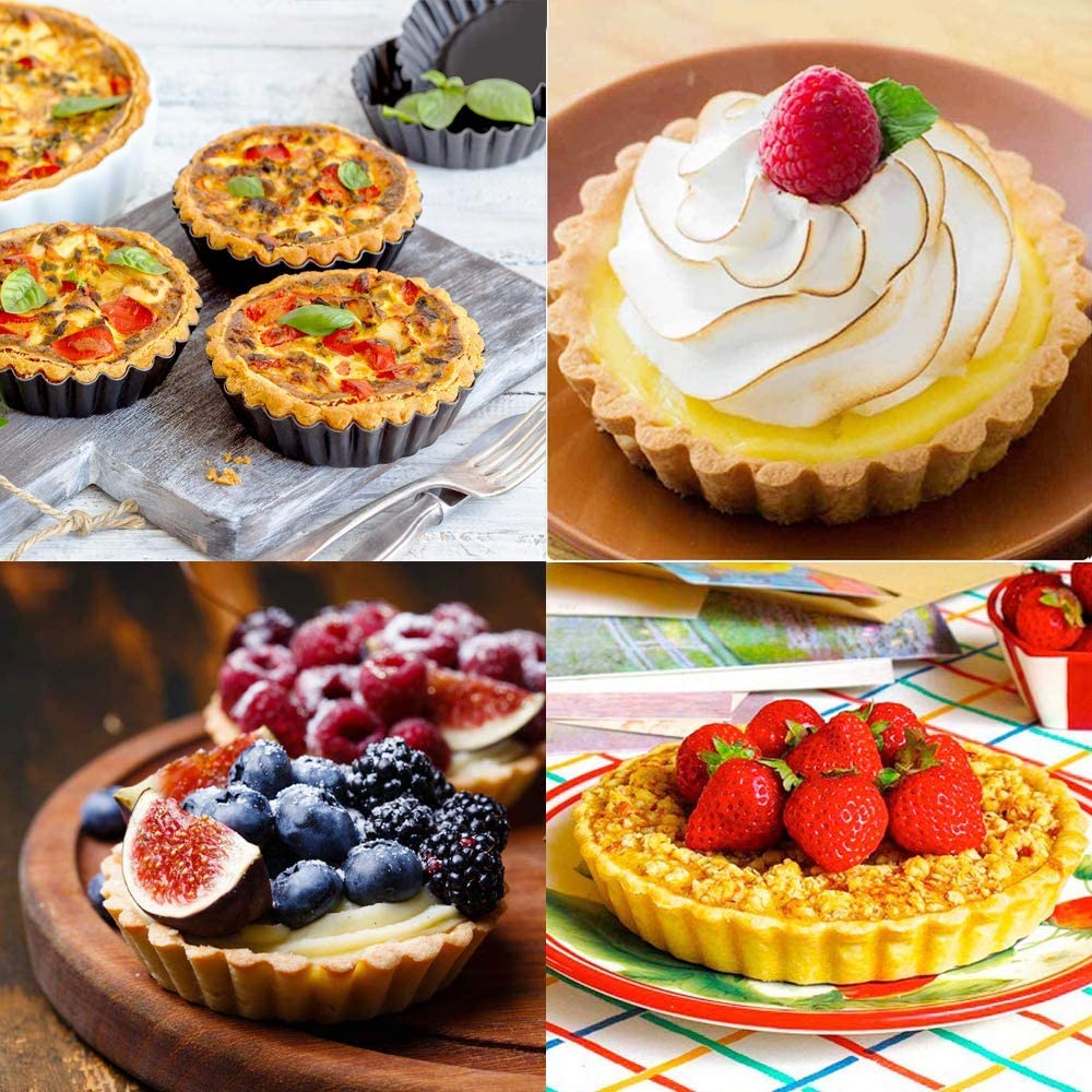 Steel Baking Tools For Cakes 10cm Mini Pie Muffin Cupcake Pans Non-Stick Quiche Flan Pan Molds Pie Pizza Cake Mold 4Inch Round