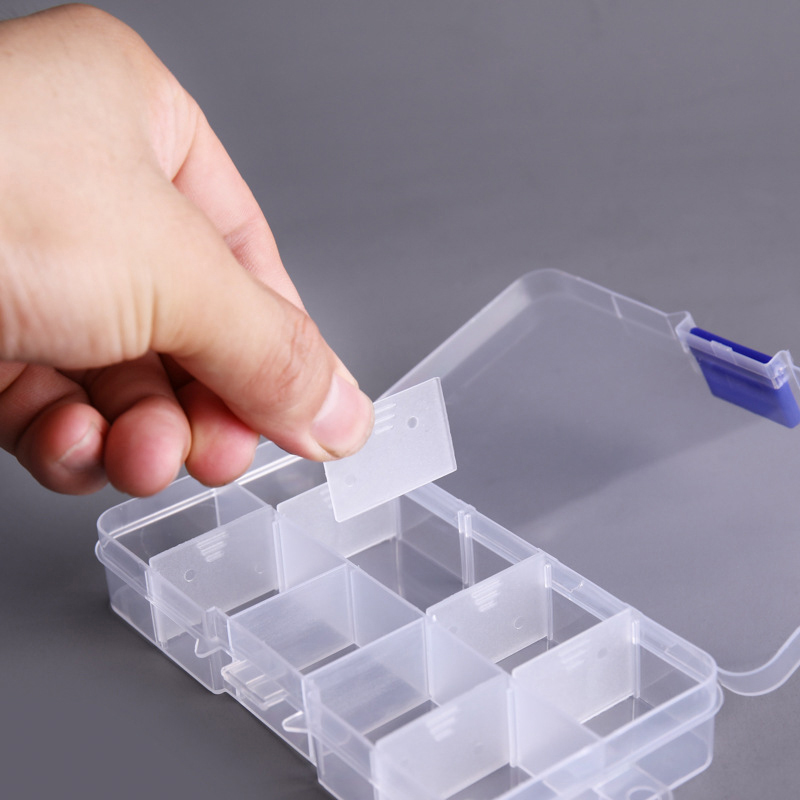 10 siatek Organizer na paznokcie Pudełko do przechowywania Narzędzie Wybierz regulowany Manicure Biżuteria Udekoruj Nail Art Tipsy Pojemnik do przechowywania
