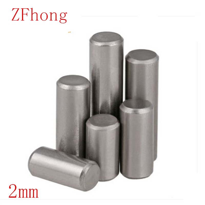 100 stk  m2 2mm længde 6mm to 20mm parallelle stifter dyvelstifter  gb119 304 cylindriske stifter med rullestifter i rustfrit stål