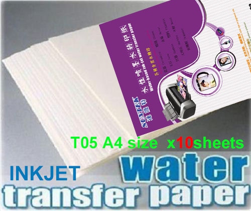 10 stk / lot inkjet vandrutschebane mærkat papir  a4 størrelse hvid farve vandoverførselspapir til keramisk papel transferencia agua