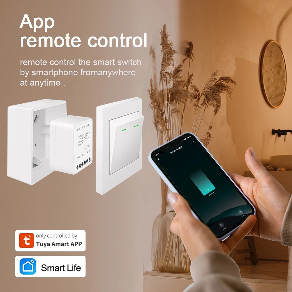 Meakiss Wifi Mini Smart Switch 10A 2-Way Switches Tuya SmartLife App Timer Module Support Alexa Google Home Alice Voice Control