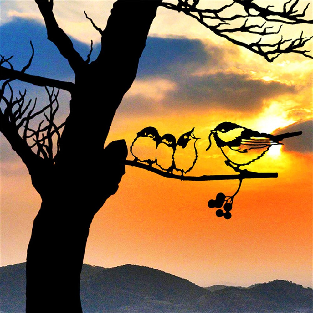 Oiseau en acier en fer forgé, modèle d&#39;oiseau sur pied en métal, décoration artistique d&#39;oiseau en métal, décor de paysage de jardin et de cour