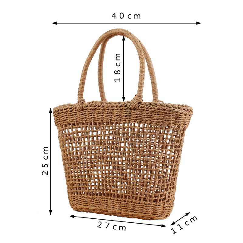 Handgemaakte dames handtas bohemian holle strozak geweven zomer strandtassen dames mesh tas net tas mand tas