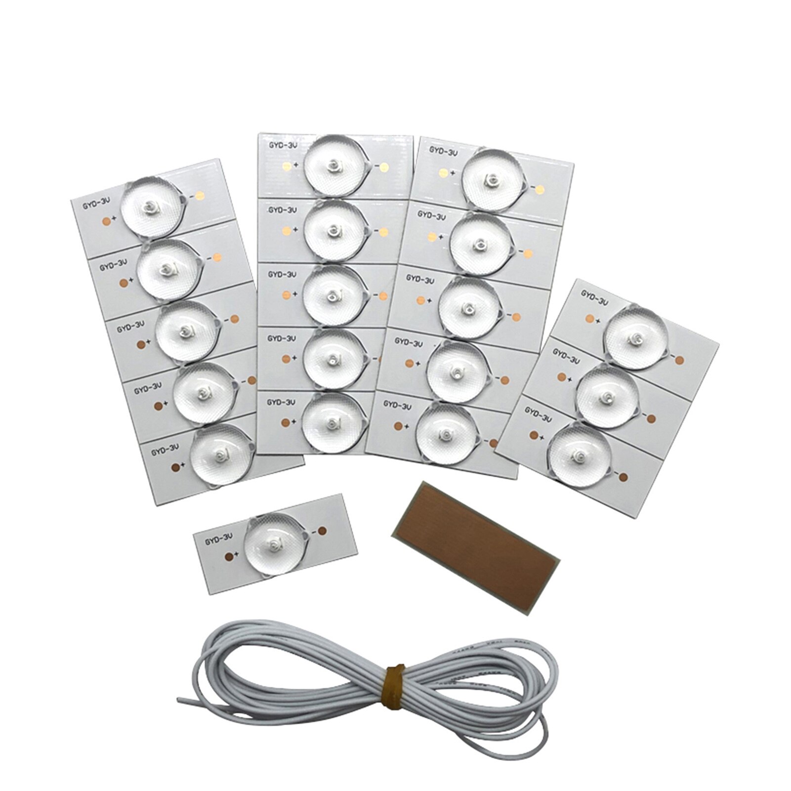 100 Stuks 3V Smd Lamp Kralen Met Optische Lens Fliter Voor 32-65 Led Tv Reparatie Met 2M Wire Led Light Strip Onderdelen Accessoires: 20pcs with 2M wire