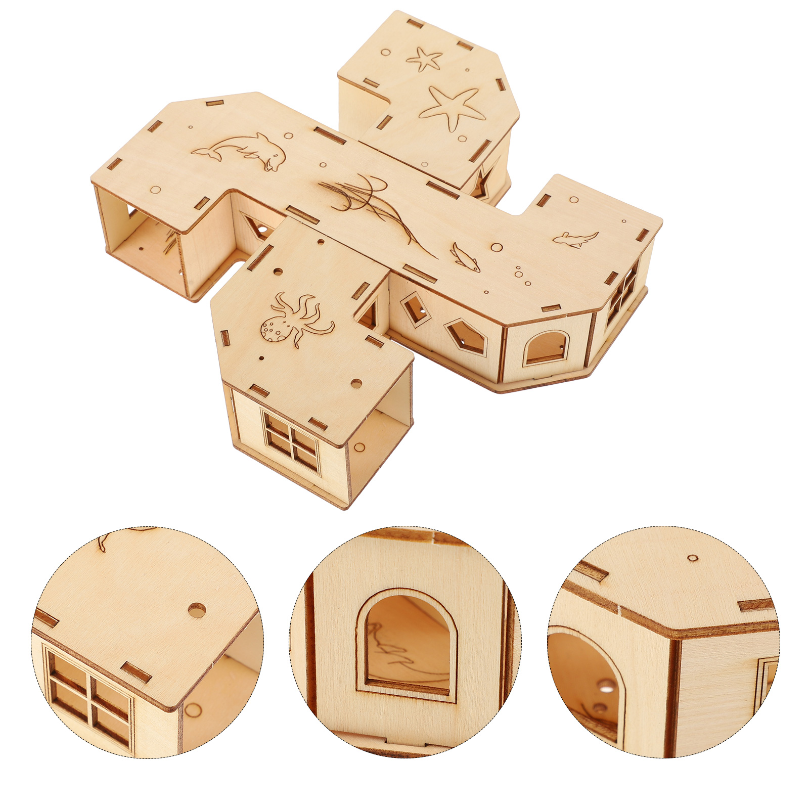 Wooden Hamster Tunnel Practical Maze Tunnel Hamster Pet Playing