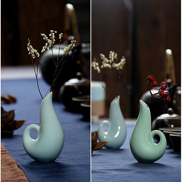 Celadon Flower Bottle Ceramic Home Accessories Decoration Pace Aquatic Celadon Flower Vase