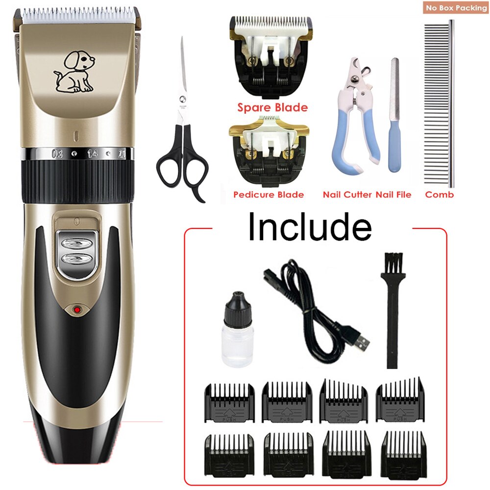 Electrical Pet Clipper Grooming Kit Rechargeable Animals Hair Cutting Machine Pet Cat Dog Hair Trimmer Shaver Set