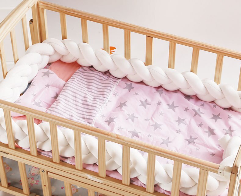 3M di Lunghezza Lungo Annodato Treccia Cuscino Letto bambino Della Decorazione Del bambino Imbottiture e Paraurti di Sicurezza e comfort Cuscino