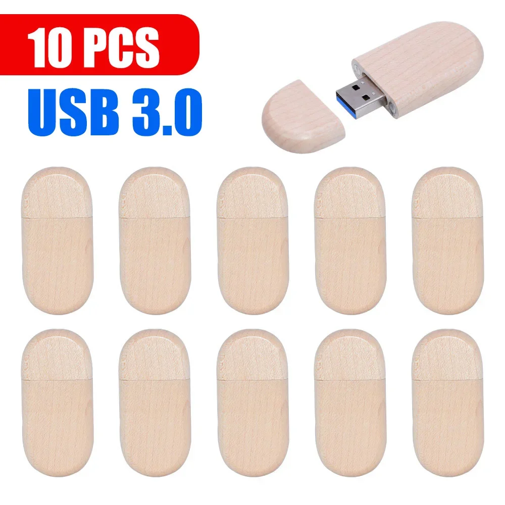 10 stk/parti usb-minnepinner i tre med 3.0 stk. gratis logo, 128gb 64gb . minnepenner, 16gb 32gb 8gb minnepinne til bedrifter, usb-pinne: Sølv / 64gb