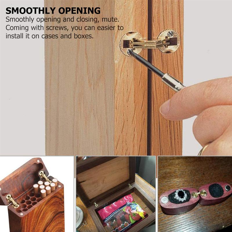 2pcs Heavy Duty Copper Hinge Cylindrical Spring Hinges for Door Box (12MM)