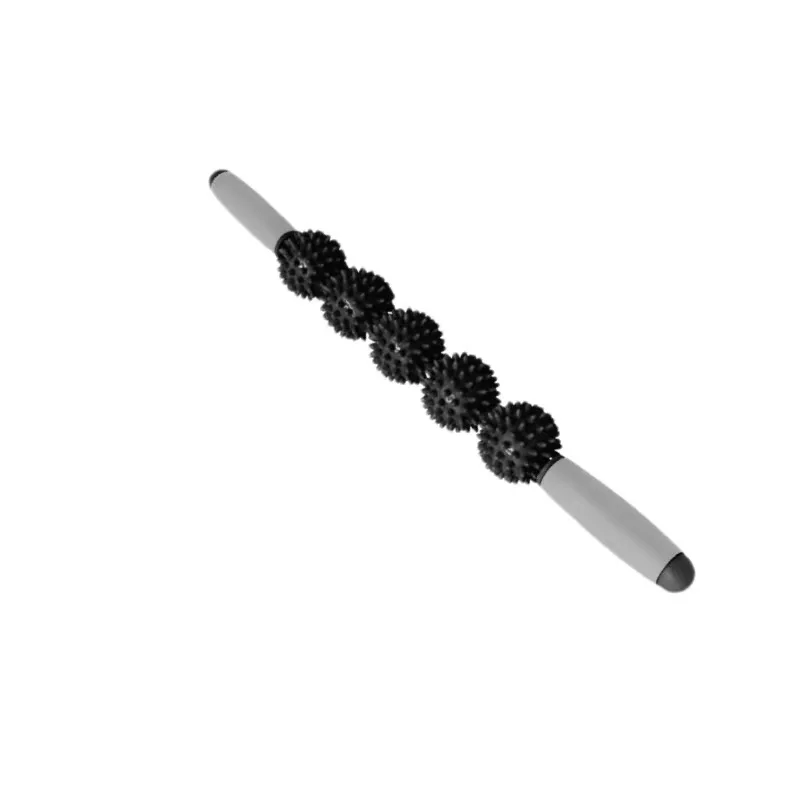 Yoga Fitness Massage Stick Wheel Roller Muscle Relaxation Handheld Ball Lupu Tai Kwu Five Ball Three Wheel Roller Stick: SKY BLUE