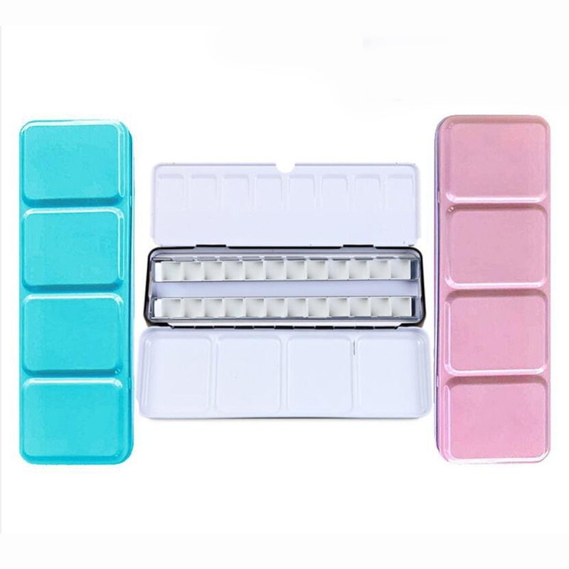 Aquarel Gouache Verf Blikken Doos Palet Schilderen Opslag Verf Lade Palet Verf Doos