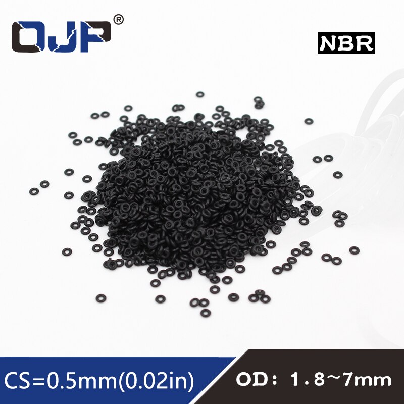 30 Stks/partij Rubber Zwart Nbr Cs 0.5Mm Dikte OD1.8/2.5/2.8/3/3.5/4/4.5/5/7Mm Horloge Oring Pakking Waterdicht Nitril Rubber Oring