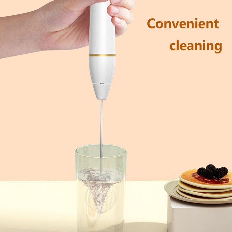 Practical Electric Hand-held Milk Frother Whisk USB Rechargeable 2 Speed Beverage Coffee Blender Foam Machine Food Blender