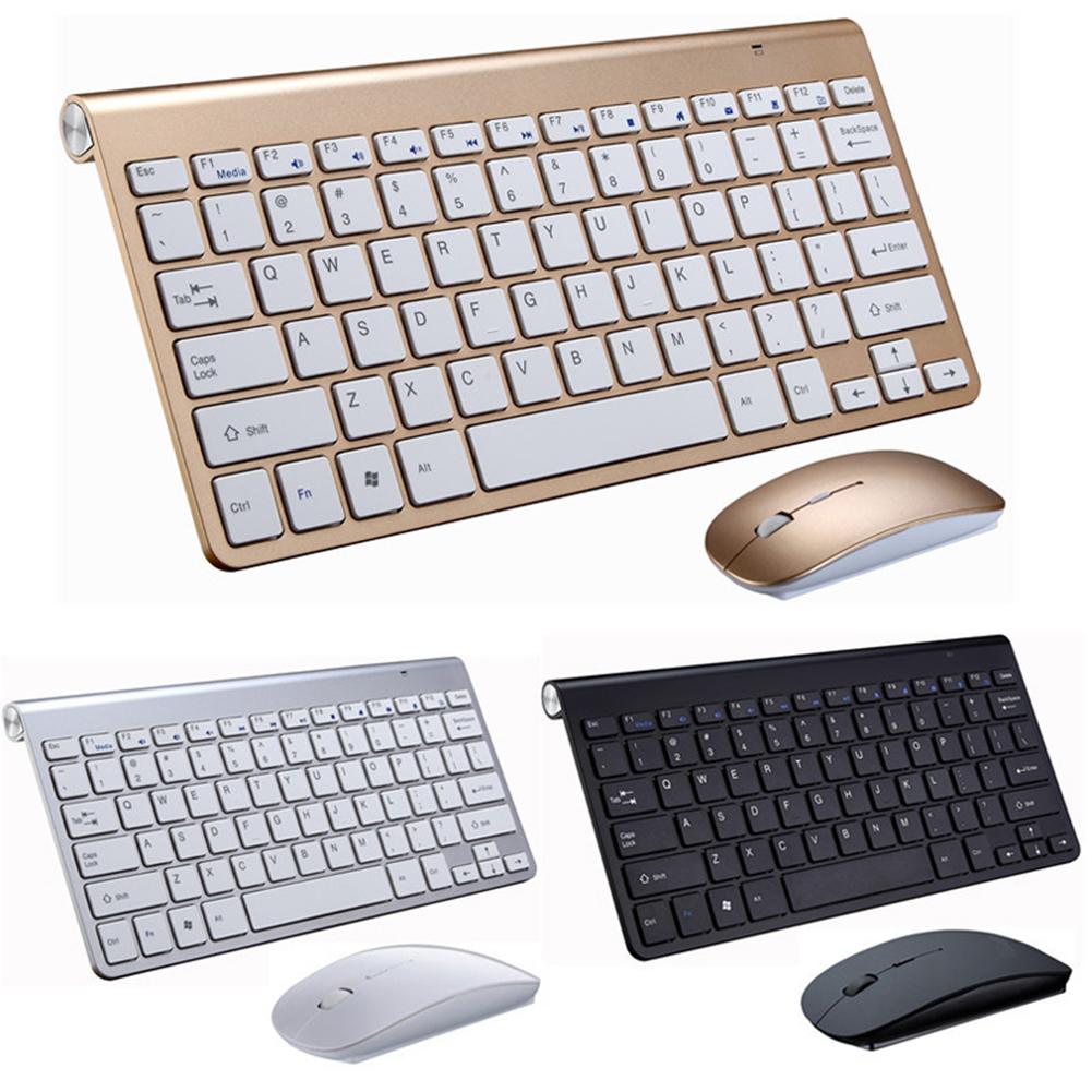 Kit clavier et souris ultra-fin avec 2.4g ports usb sans fil et silencieux pour téléviseur intelligent, ordinateur de bureau et pc