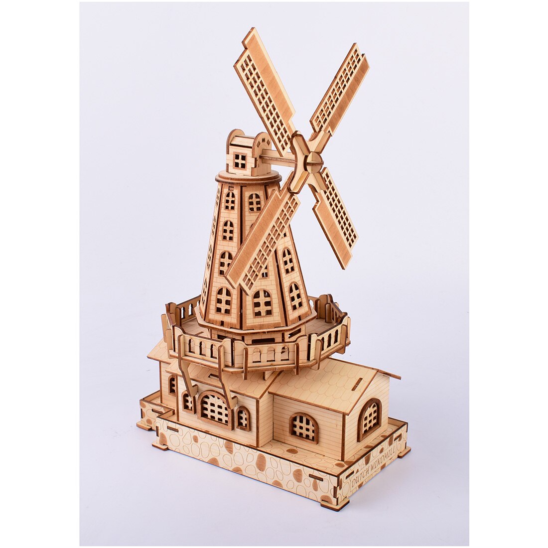Beroemde Nationale Attracties Hoge Precisie Lasersnijden Puzzel 3D Houten Puzzel Modelbouw Kits-Nederlandse Windmolen