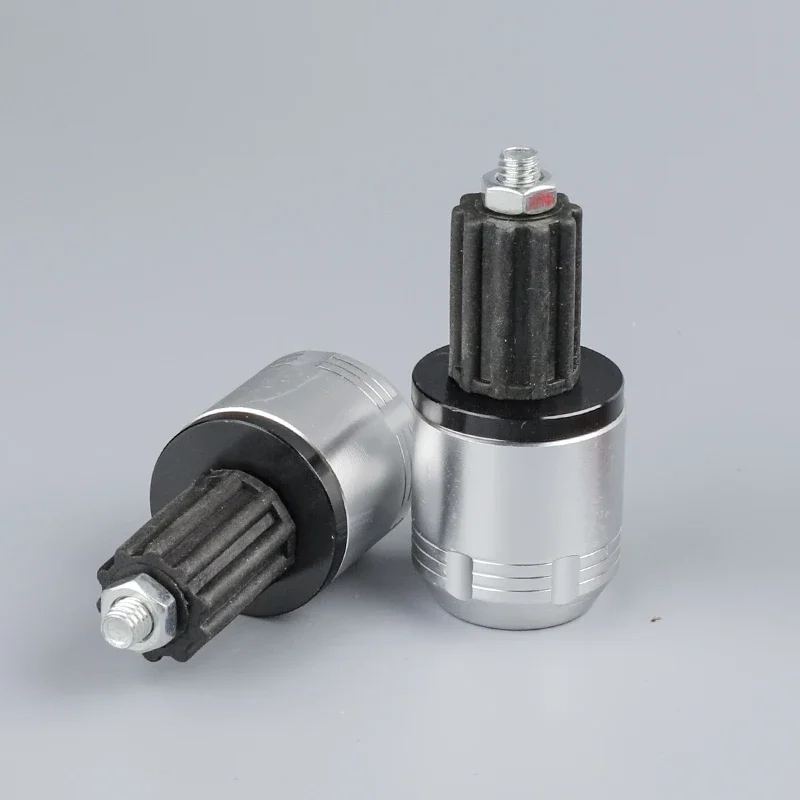 7/8" 22mm Universal Motorcycle Handle Bar End Handlebar Grips Ends Sliders Plug Slider Counterweight: Argento