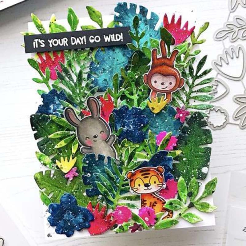 Wiedervereinigung Affe Ebene Zoo Metall Schneiden Stirbt und Briefmarken Schablone für DIY Scrapbooking Foto Album Präge Dekorative Papier Karte