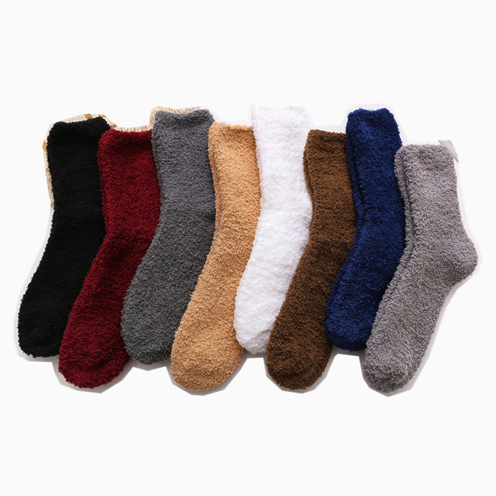 Calcetines gruesos para mantener el calor para hombre y mujer, medias de lana térmica para dormir, botas de suelo, calentador de piernas, accesorios Unisex