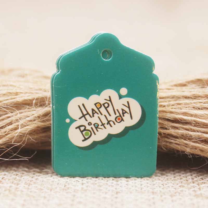 Feiluan tillykke med fødselsdagen serie dekoration tag diy fuld farve print papir label tag candy favors tag 50pc+50 reb