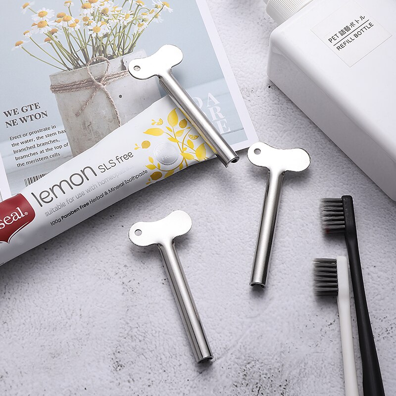 Silver stainless steel toothpaste extrusion tube bathroom toilet distributor hair dye cosmetics paint metal tube extruder