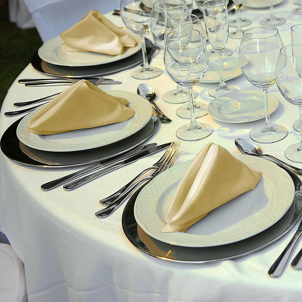 30*30cm Square Napkin Cloth Hotel Restaurant Napkin Cloth Seaming Mouth Napkin Satin Satin Placemat High-density Cloth Hote R7b4