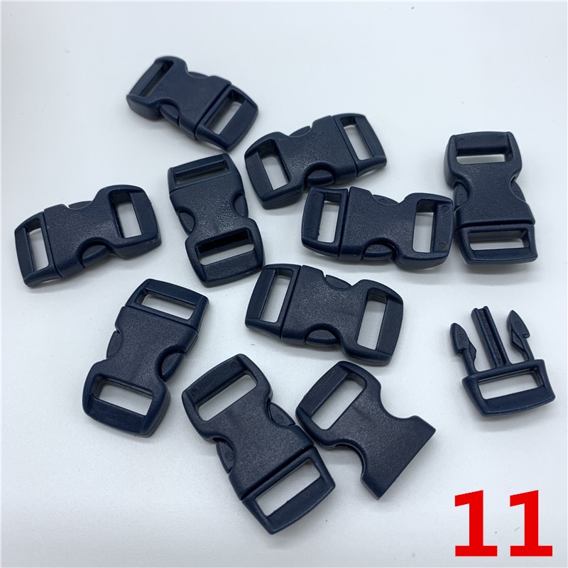 10 sztuk/partia 10mm boczne zwolnienie klamra zakrzywione spadochron 550 bransoletka Paracord dla obroża pasek taśmy odkryty obóz: 11