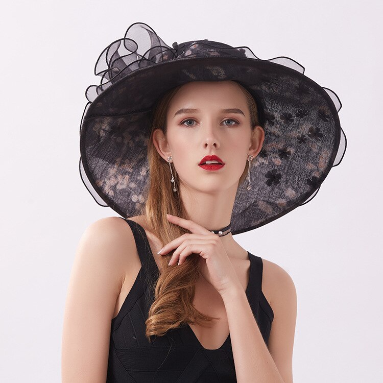 Sorte bryllup hatte til brude fascinators aften hatte kvinder formelt hår bryllup tilbehør 6 farver brude