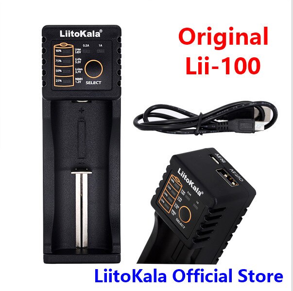 LiitoKala lii-S1 lii-S2 lii-202 lii-402 1.2 v 3.7 v 3.2 v 3.85 v AA 18650 18350 26650 10440 14500 16340 bateria de NiMH carregad: Lii-100