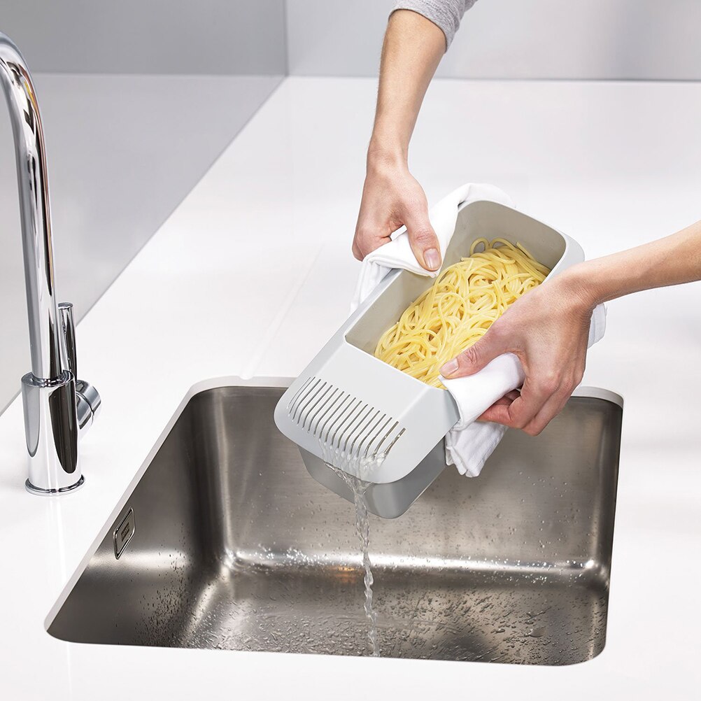 Olla de Pasta para microondas con colador resistente al calor, vaporera de plástico para botes, fideos finos, fácil de limpiar