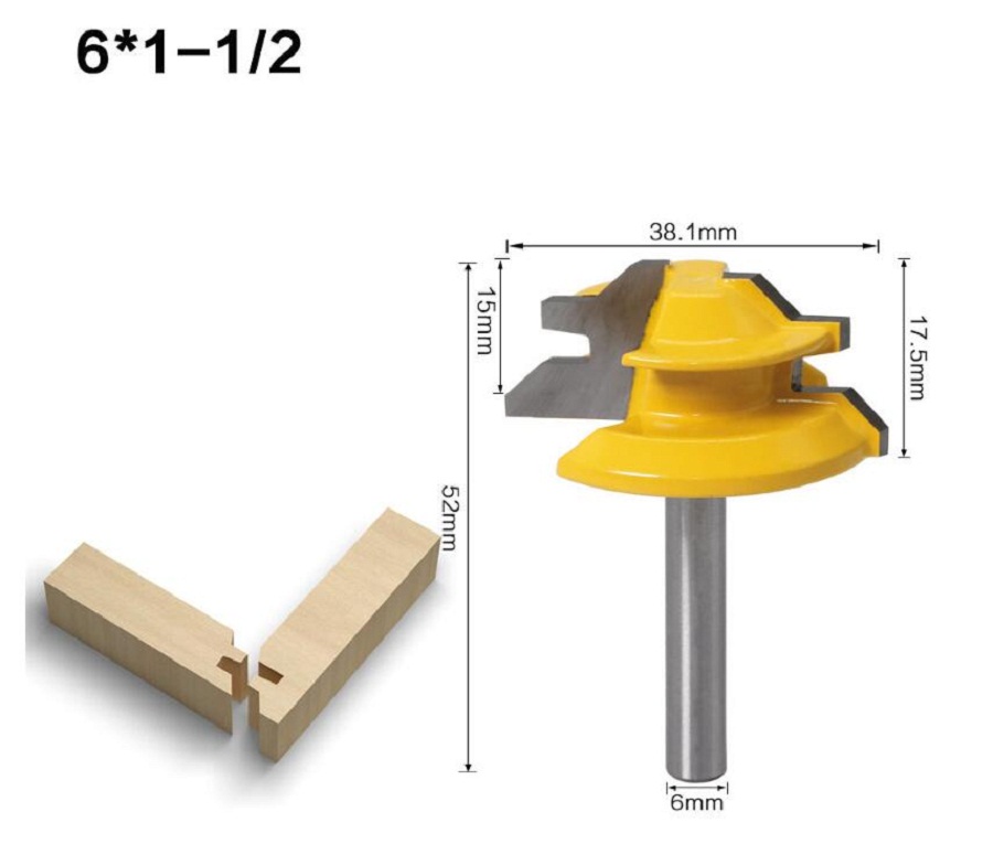 Crea Bordes Perfectos En Segundos: Broca Para Router De 45° Con Vástago De 1/4" Y Profundidad De 1" | Ideal Para Carpintería