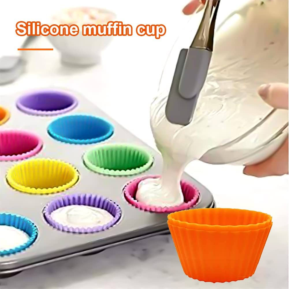 12 unids/set molde de silicona para pastel de forma redonda herramientas de decoración de pasteles DIY moldes para hornear magdalenas y magdalenas cocina utensilios para hornear fabricante