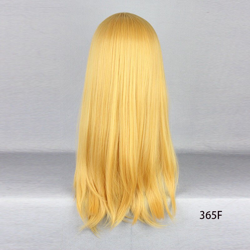 Your Style-Peluca de cabello sintético para mujer, pelo Natural liso de longitud media, color amarillo, negro, marrón y rosa, fibra de alta temperatura: Default Title