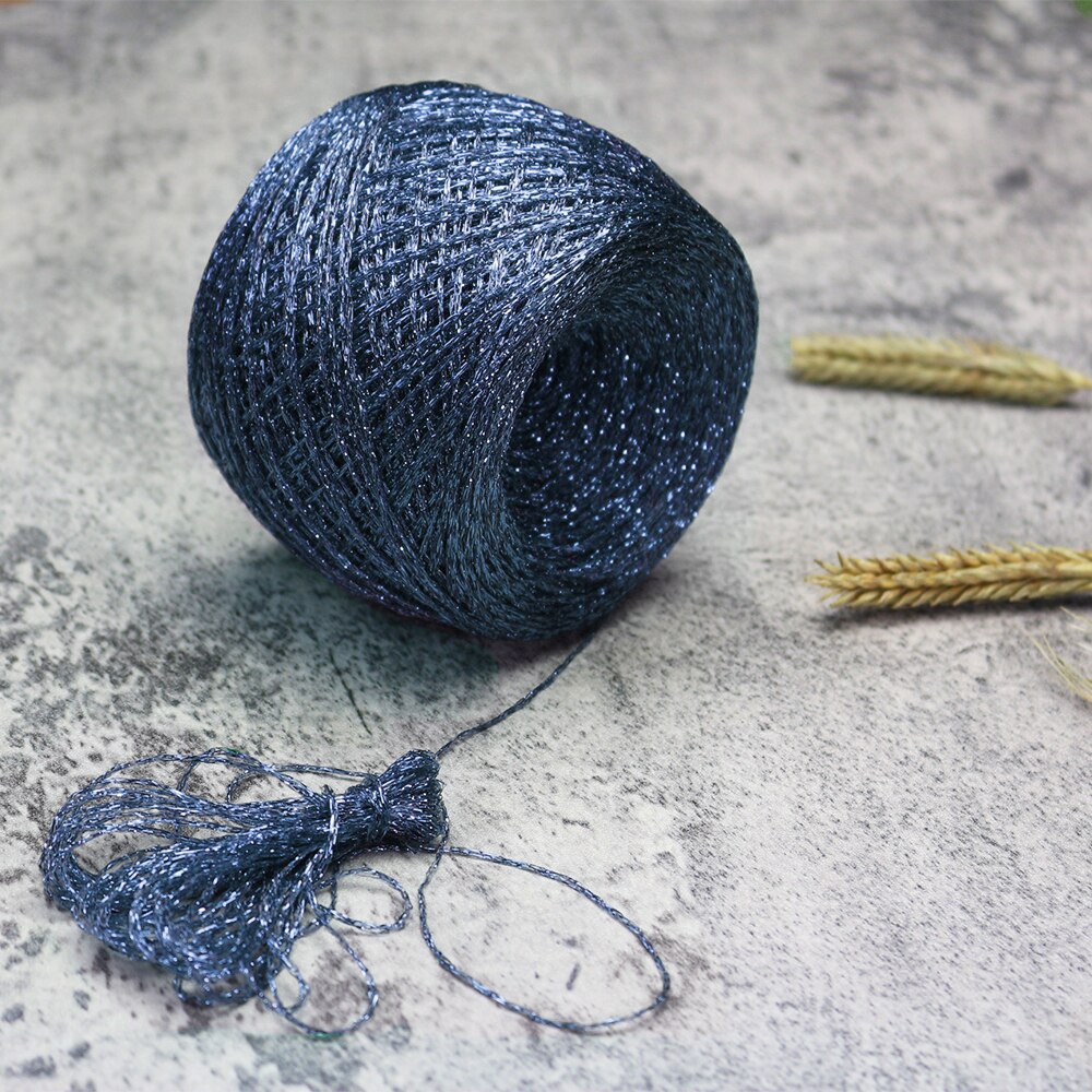 100g Fine Gold Silver Metallic Yarn Sparkly Crochet Metallized Threads Yarns for Hand Knitting DIY Needlework Bulky Yarn: 19