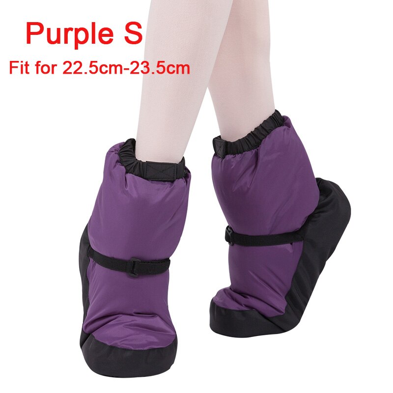 2022 Ballet Warm Ups Voor Vrouwen Ballet Pointe Dansschoenen Zachte Dansen Laarzen Winter Thermische Beneden Laarzen Voor Dames Paars zwart: Purple S