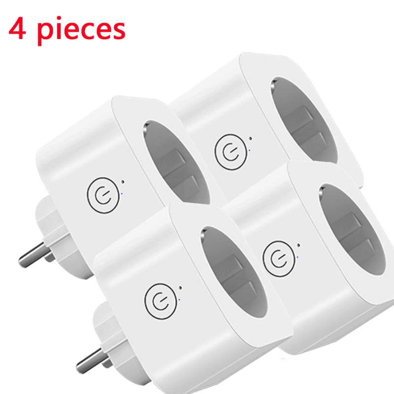 Tuya Smart Life Wireless Electric Socket Wall Outlet WiFi RF 433Mhz EU 220V Plug Switch Light For APP Google Home Alexa: 4Pieces