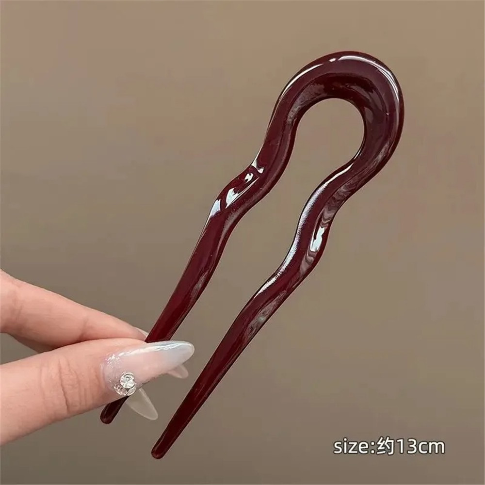 Nueva horquilla para el cabello en forma de U para mujer, horquilla de acetato de concha de tortuga a la , tocados de geométrico, palillos para el cabello, accesorios para el cabello para niña: Lavanda