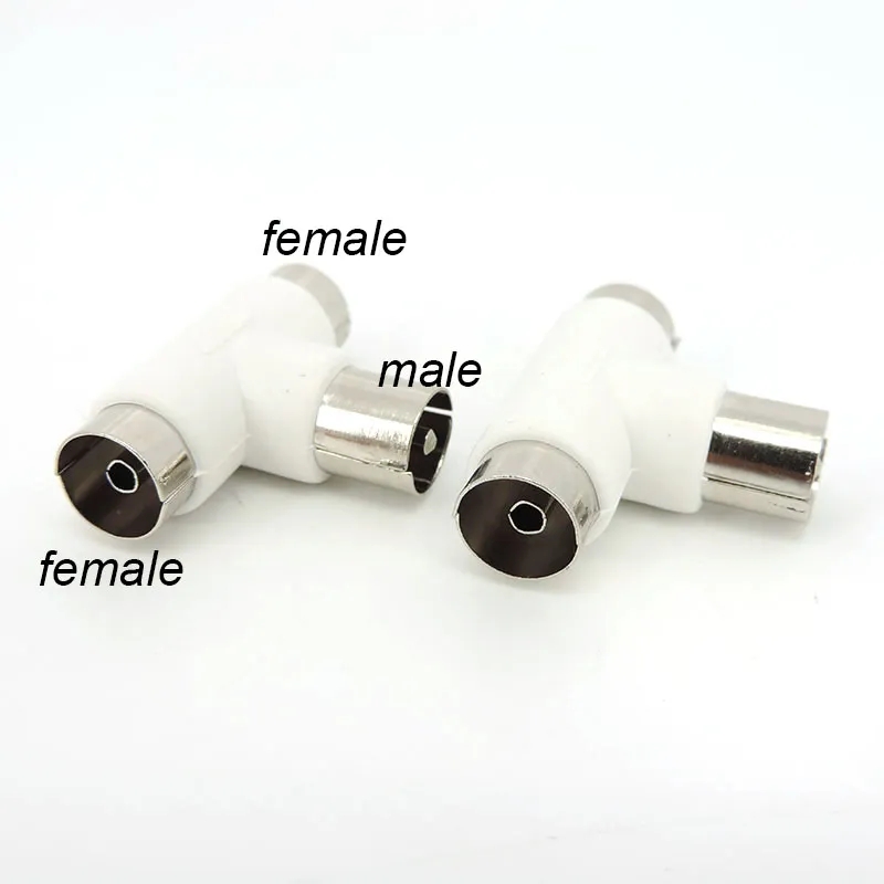 Cable divisor de TV enchufe en forma de T de tres vías TV una revolución dos adaptadores RF hembra adaptador de conector de línea de señal