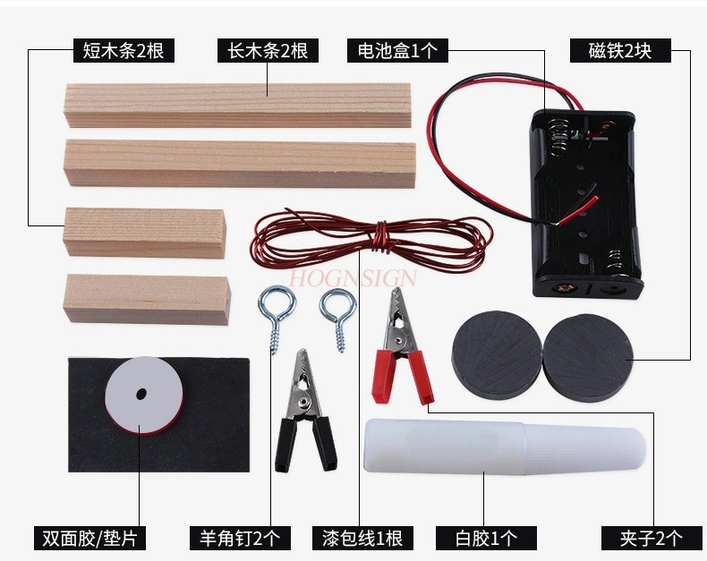 Zelfgemaakte Eenvoudige Elektromotor Handgemaakte Kleine Uitvinding Experimentele Leermiddelen Kinderstudenten Elektromagnetica