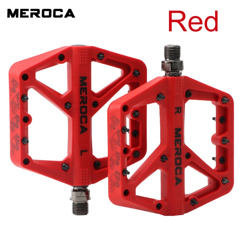 MEROCA Nylon Bicycle Pedals Ultralight Seal Bearings Mountain Road Bike Flat Platform WaterProof Bicycle Pedals Non-Slip Parts: Yellow