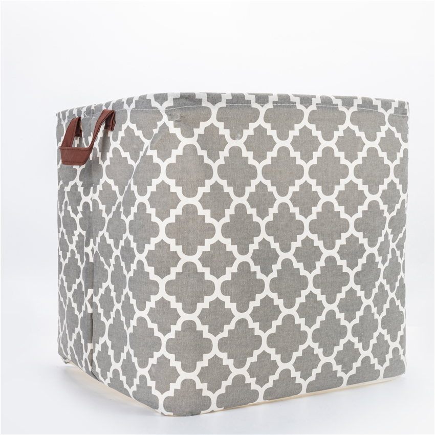 Cube Folding Cotton Linen Fabric Storage Box Clothes Toys Storage Basket For Toys Organizer Home Laundry Basket With Handle: 16