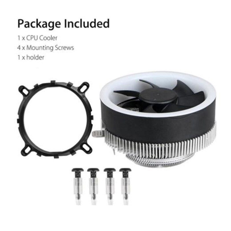 CPU Cooler Cooling Radiator Fan for Intel LGA 1150 1155 1156 775 1366 AMD AM2 AM2+ AM3 AM3+ AM4 3 Pin RGB CPU Cooler