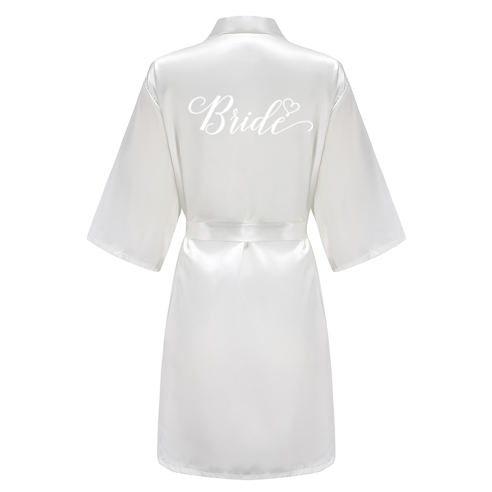Bury Bridesmaid Mother Of The Bride Robes With White Letters Wedding Women Satin Bridal Party Bathrobe