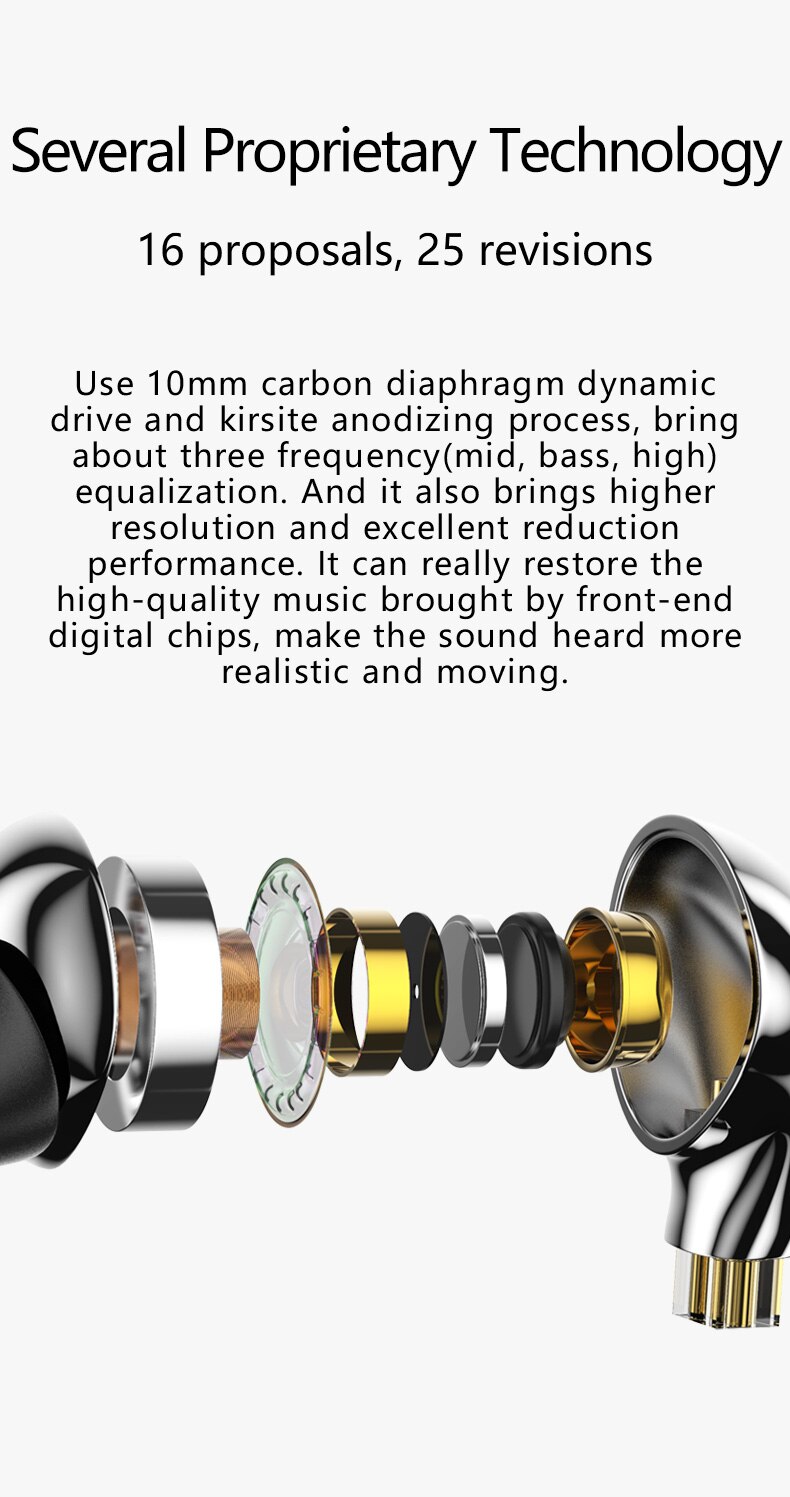 BLON BL-03 BL03 10mm Carbon Diaphragm Dynamic Driver In Ear Earphone DJ Running Earbuds with 2PIN Cable BL-05 BL-03 ZSN PRO