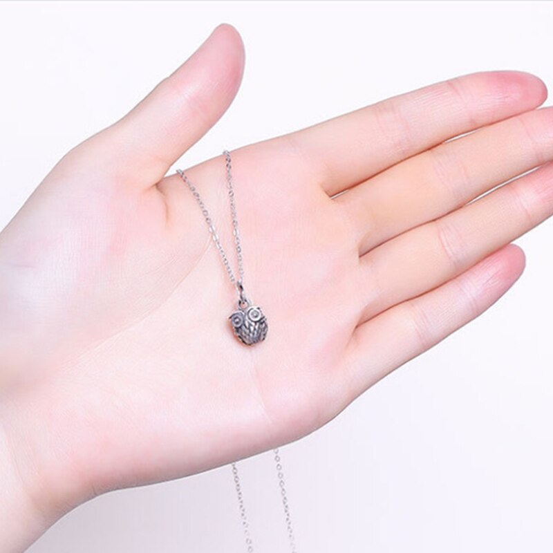 Balmora original 925 silberne 3d niedliche eulenanhänger für damen, mädchen, retro-punk-stil, exquisiter tieranhänger, schmuck ohne kette