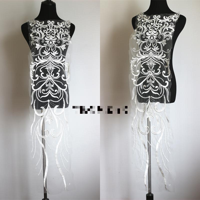 Surdimensionné dentelle broderie Calico robe de mariée dentelle tissu bricolage exquis vêtements accessoires