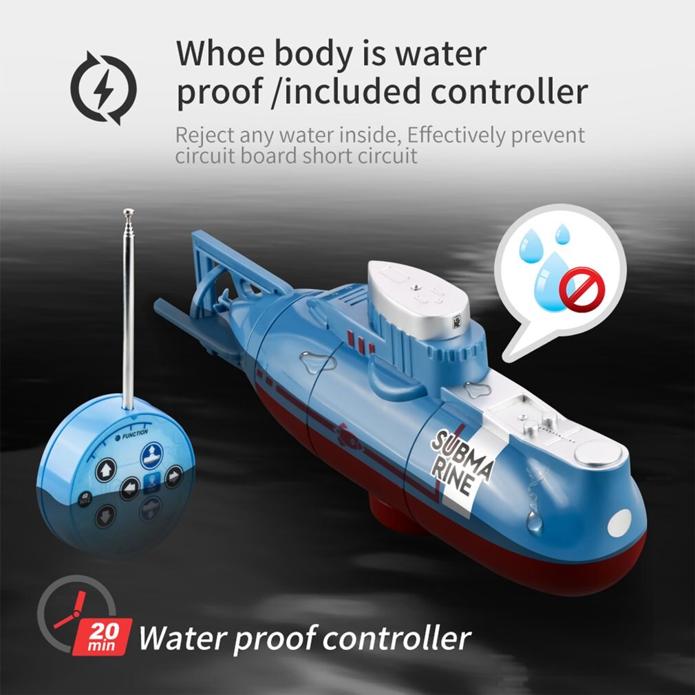 Mini Rc Submarine 0.1 M/s Snelheid Afstandsbediening Boot Waterdicht Duiken Speelgoed Simulatie Model Cadeau Voor Kinderen Jongens Meisjes jaar